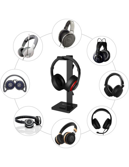 Soporte para Auriculares GeekDigg Negro 2 en 1 Organizador de Escritorio