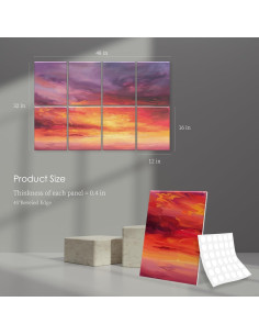 Paquete de 8 Paneles Acústicos Artísticos 121.9x81.3 cm 2