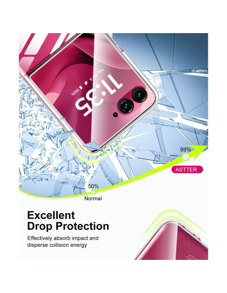 Funda Transparente Astter para Motorola Razr Ultra 2025 con Protector