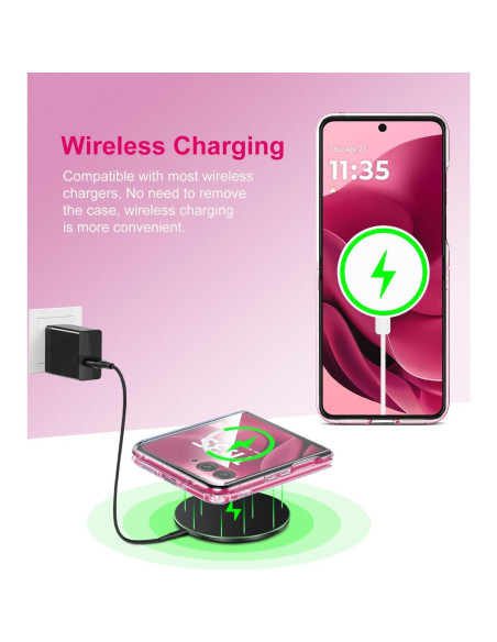 Funda Transparente Astter para Motorola Razr Ultra 2025 con Protector