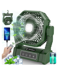 Ventilador de Camping Multper 10000mAh con Linterna LED y Control Remoto