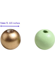 240 Perlas Redondas de Madera Jsehchya 16mm Coloridas para Manualidades 2