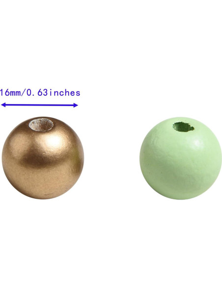 240 Perlas Redondas de Madera Jsehchya 16mm Coloridas para Manualidades