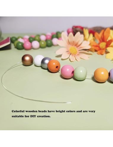 240 Perlas Redondas de Madera Jsehchya 16mm Coloridas para Manualidades