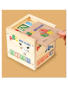 Set de Bloques de Madera ABC/123 - 26 Piezas con Caja 2