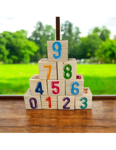 Set de Bloques de Madera ABC/123 - 26 Piezas con Caja