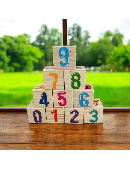 Set de Bloques de Madera ABC/123 - 26 Piezas con Caja
