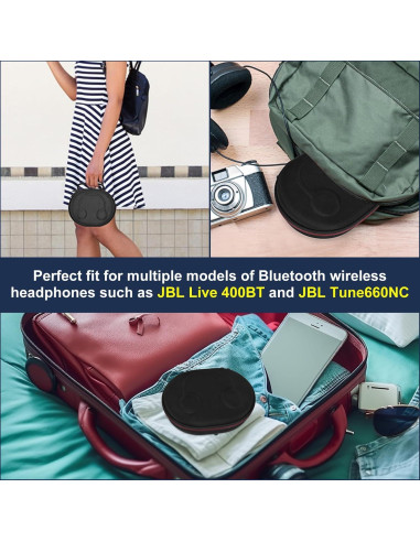 Funda Dura EVA para Auriculares JBL Live y Tune - Negro