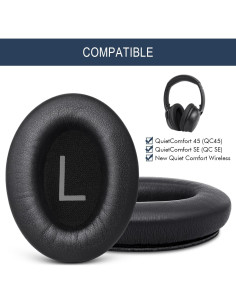Almohadillas de Reemplazo GEVO para Bose QC45 y QC SE - Cuero PU 2