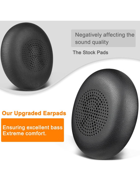 Almohadillas de Piel de Cordero SOULWIT para Jabra Evolve2 65/40 - Negro