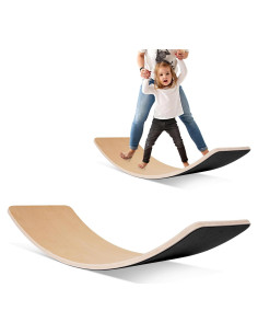 Tabla de Equilibrio Fitvids de Madera 81 cm Negra para Niños y Adultos