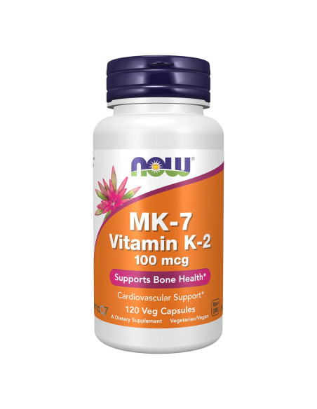 NOW Foods Vitamina K-2 MK-7 100 mcg 120 Cápsulas Veganas NOW Foods Vitamina K-2 MK-7 100 mcg 120 Cápsulas Veganas