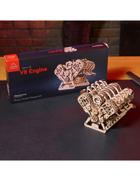 Kit de Modelo de Motor V8 UGEARS - Rompecabezas 3D de Madera Kit de Modelo de Motor V8 UGEARS - Rompecabezas 3D de Madera
