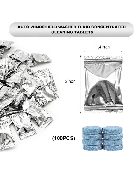 100 Tabletas de Lavado de Parabrisas NYTKL - Multiusos