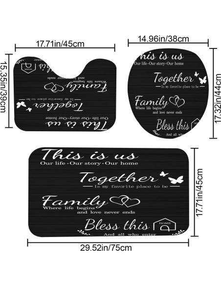 Conjunto de Cortinas de Ducha Juwute 182.88x182.88cm Negro