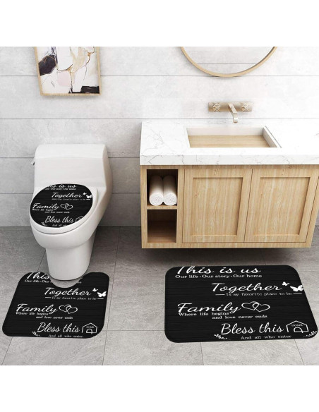 Conjunto de Cortinas de Ducha Juwute 182.88x182.88cm Negro