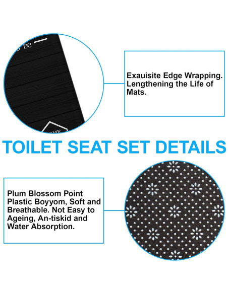 Conjunto de Cortinas de Ducha Juwute 182.88x182.88cm Negro