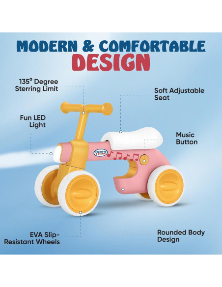 Bicicleta de Equilibrio Rosa Henry & Colin para Bebés 1-3 Años