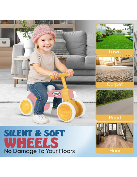Bicicleta de Equilibrio Rosa Henry & Colin para Bebés 1-3 Años