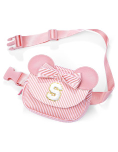 Riñonera Bandolera Inicial para Niñas Frijol Rosa S