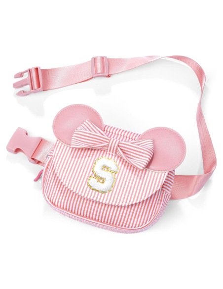 Riñonera Bandolera Inicial para Niñas Frijol Rosa S