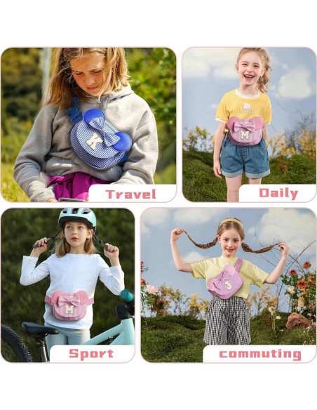 Riñonera Bandolera Inicial para Niñas Frijol Rosa S