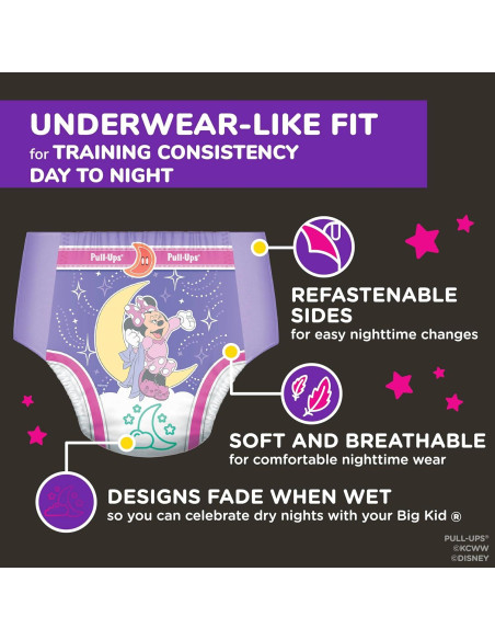 Pantalones de Entrenamiento Nocturno Pull-Ups Niñas 2T-3T 68 Ct