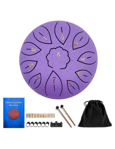 Tambor de Lluvia LTAXAF 6 Pulgadas 11 Notas Púrpura