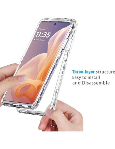Funda Protectora 3 Capas para Motorola Moto G85 5G Clara