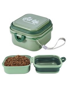 Cuencos Plegables para Perros ZNPET 2-en-1 140g Verde