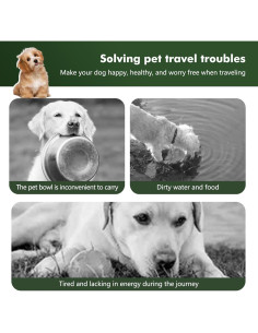 Cuencos Plegables para Perros ZNPET 2-en-1 140g Verde 2