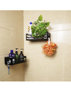 Cesta de Ducha Acrílica JiePai 2 Estantes Adhesivos 31x13x9cm 2