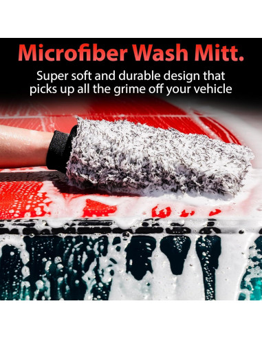 Mitón de Lavado de Microfibra Adam's Polishes 100% Gris 0.15kg