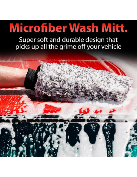 Mitón de Lavado de Microfibra Adam's Polishes 100% Gris 0.15kg