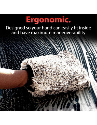 Mitón de Lavado de Microfibra Adam's Polishes 100% Gris 0.15kg