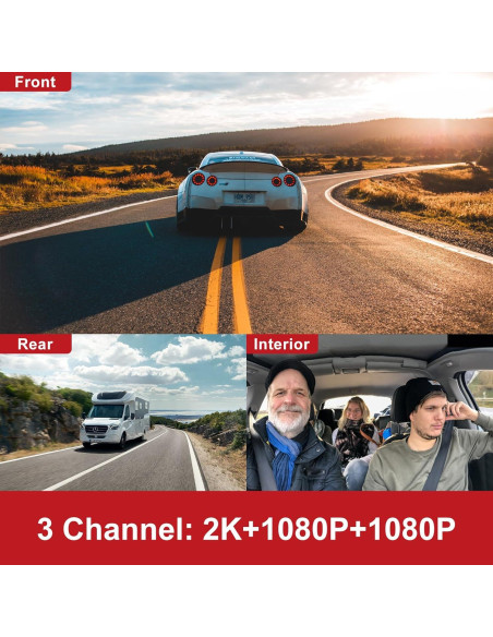 Cámara Dash PAPAGO G360 Triple Canal 2K+1080P GPS WiFi