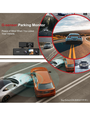 Cámara Dash PAPAGO G360 Triple Canal 2K+1080P GPS WiFi