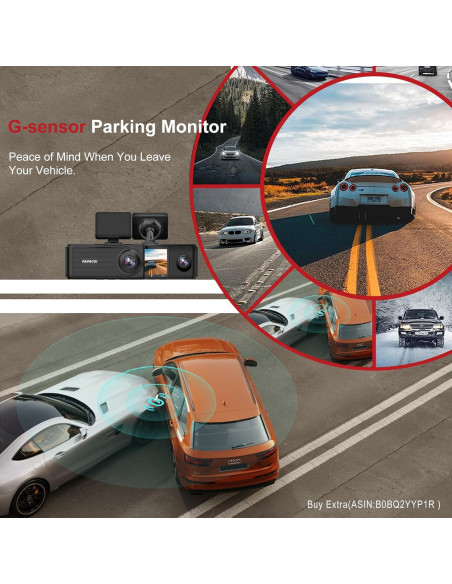 Cámara Dash PAPAGO G360 Triple Canal 2K+1080P GPS WiFi