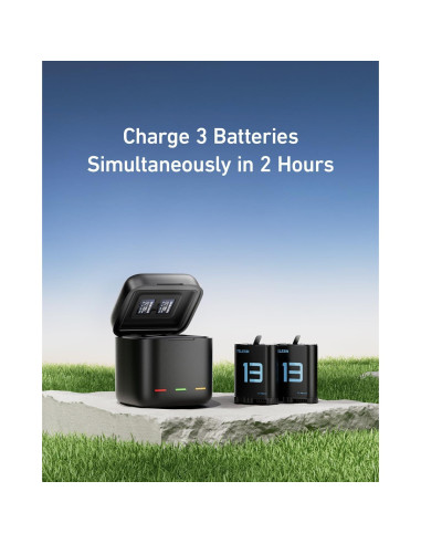 Kit Cargador Batería TELESIN para GoPro Hero 13 - 2 Baterías