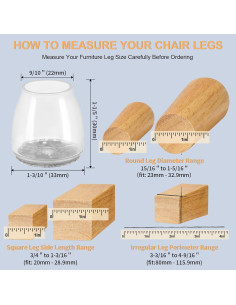 36 Protectores de Suelo Silicona Amrules para Patas de Sillas 2