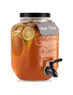 Dispensador de Bebidas de Vidrio 1 Galón HomeFeel Negro