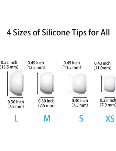 Puntas de Silicona para AirPods Pro Vykyntow - 4 Pares XS/S/M/L