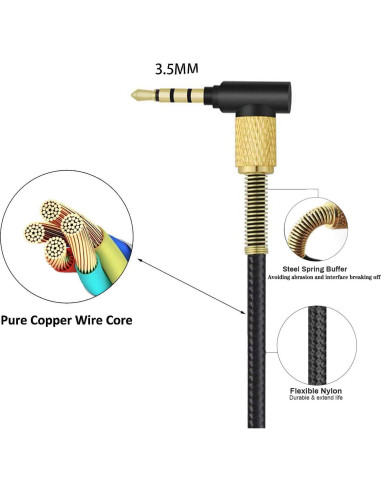 Cable de Audio de Reemplazo Vcddom 2m para Arctis 3/5/7/Pro