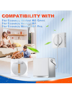 Paquete de 12 Trapos de Limpieza DR DAPPER para Ecovacs Winbot 2