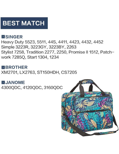 Funda para Máquina de Coser HOMEST Floral 43.2x20.3cm