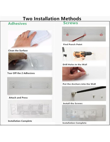 Cesta de Ducha Acrílica JiePai 2 Paquetes, Organizador Pared