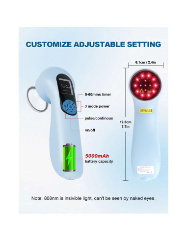 Dispositivo de Terapia Lásers Frío BETISBE 5*808nm 10*650nm