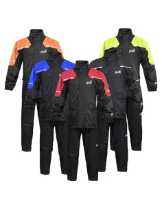 Traje de Lluvia HWK para Motocicleta Impermeable Negro S