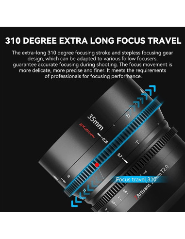 Lente de Cine 7artisans 35mm T2.0 L-Mount para Full Frame