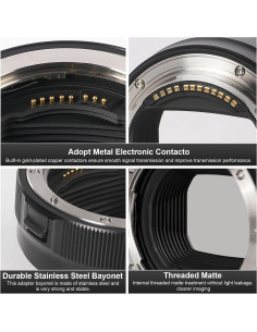 Adaptador de Lente GEORDGY EF a EOS R, AF Rápido, Apertura Ajustable 2